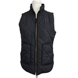 J. Crew Factory Black Quilted Vest, Sz S